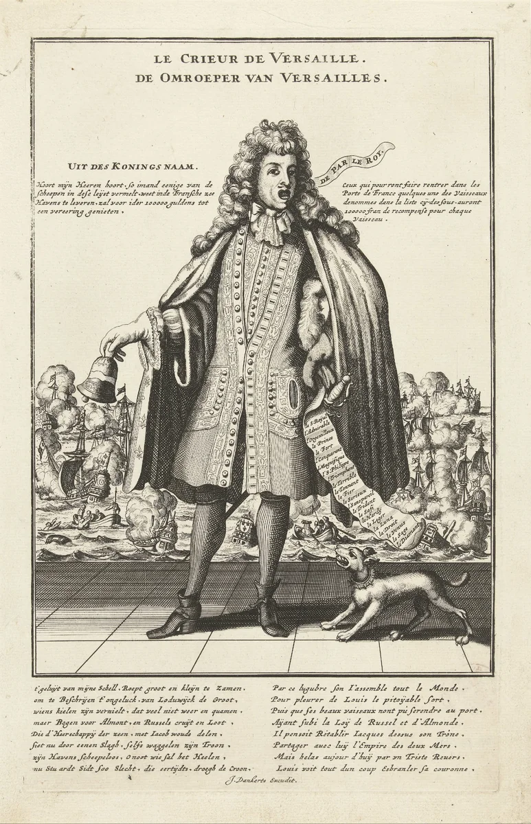 Omroeper van Versailles, 1692 by anonymous, print, 1635-1679
