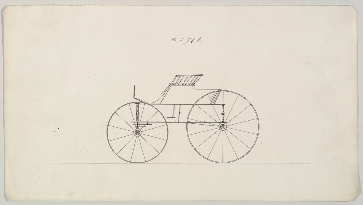 Design for Wagon, no. 768 by Brewster & Co., drawing, 1850-1870