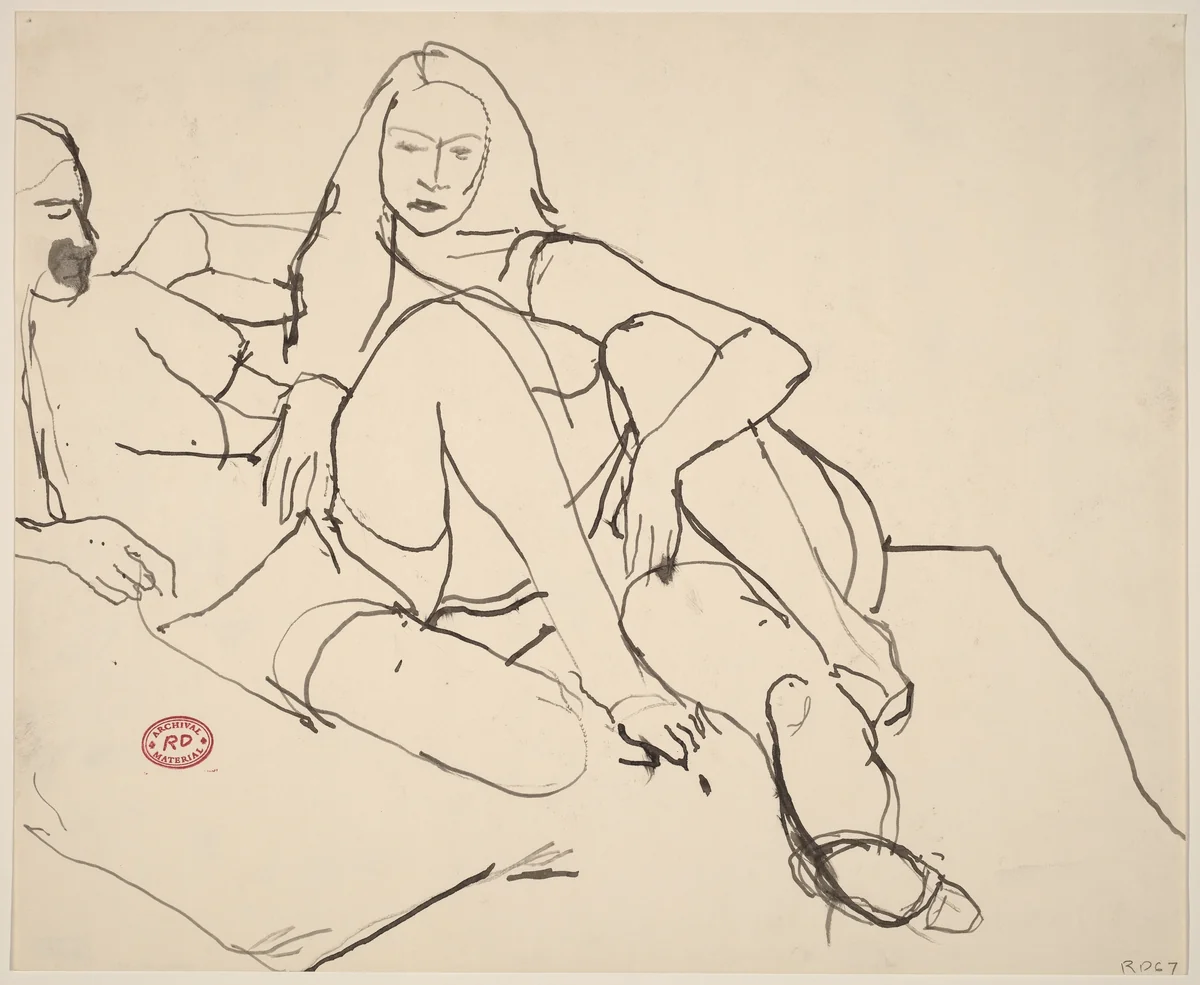 Untitled [two reclining women] by Richard Diebenkorn, drawing, 1967