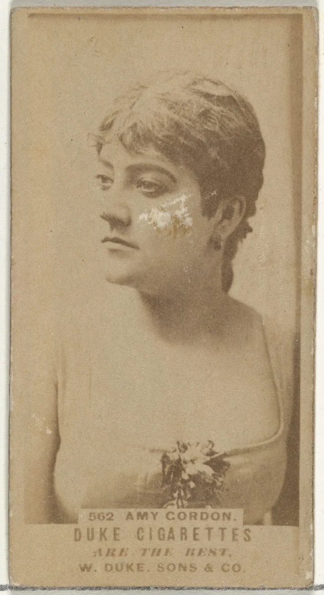 Card Number 562, Amy Gordon, from the Actors and Actresses series (N145-7) issued by Duke Sons & Co. to promote Duke Cigarettes by W. Duke, Sons & Co., photograph, 1880-1889