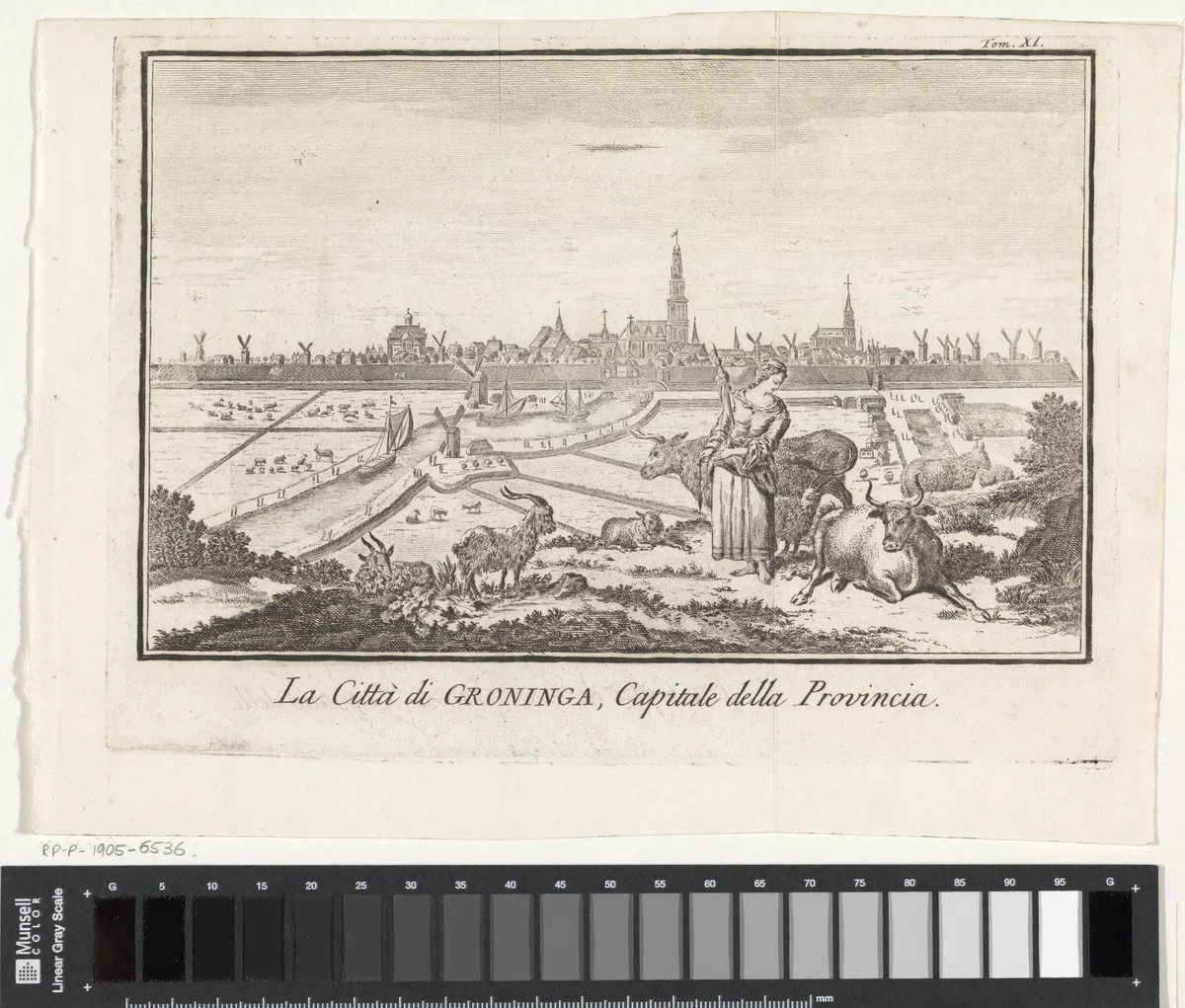 Gezicht op Groningen by Giuseppe Filosi, print, 1742