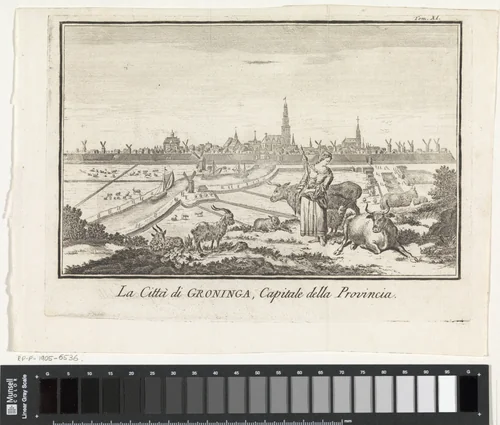 Gezicht op Groningen by Giuseppe Filosi, print, 1742