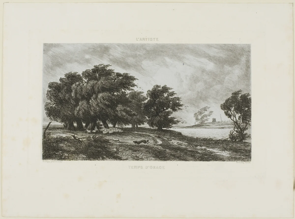 Stormy Weather by Charles-François Daubigny, print, 1845