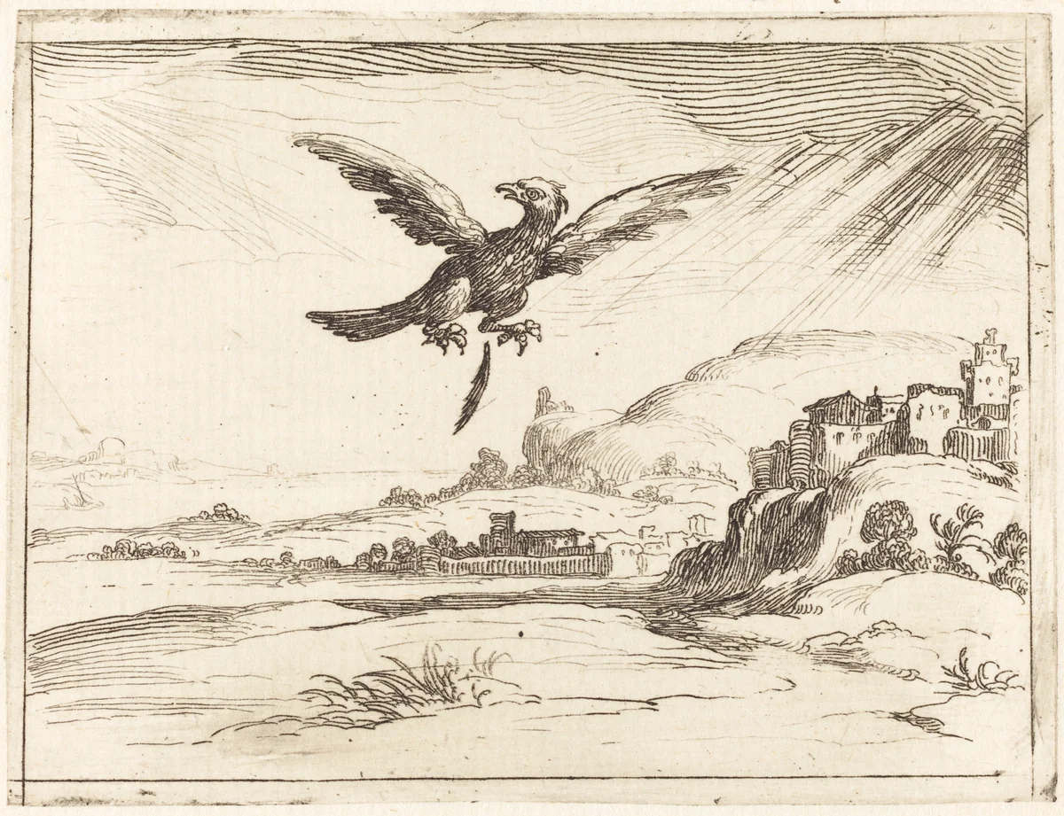 Eagle Losing an Old Feather by Jacques Callot, print, 1628