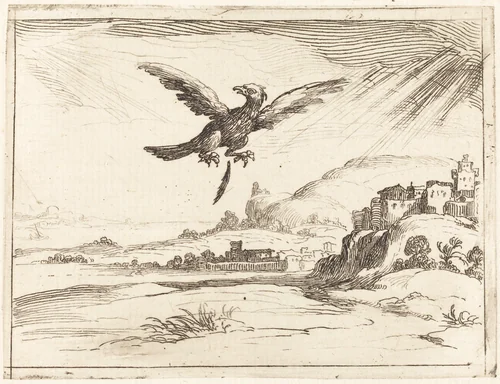 Eagle Losing an Old Feather by Jacques Callot, print, 1628