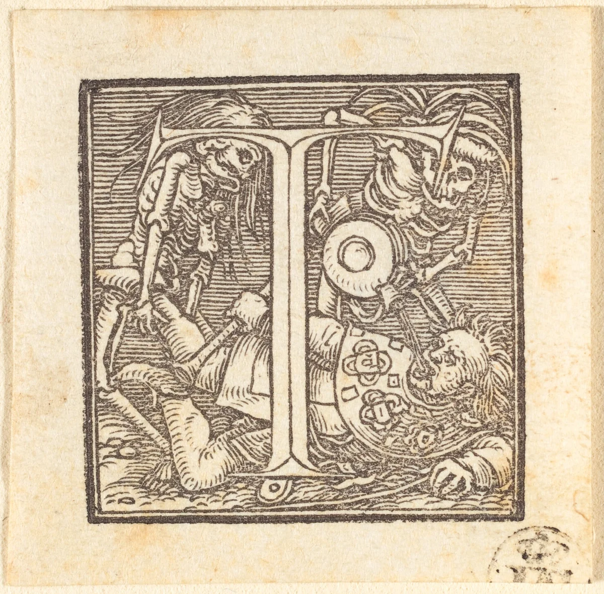 Letter T by Hans Lützelburger, print, 1518-1528