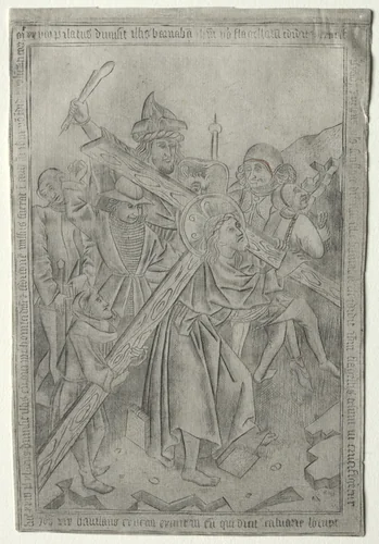 The Passion: The Cross Bearing by Master of the Banderoles, print, 1450-1475