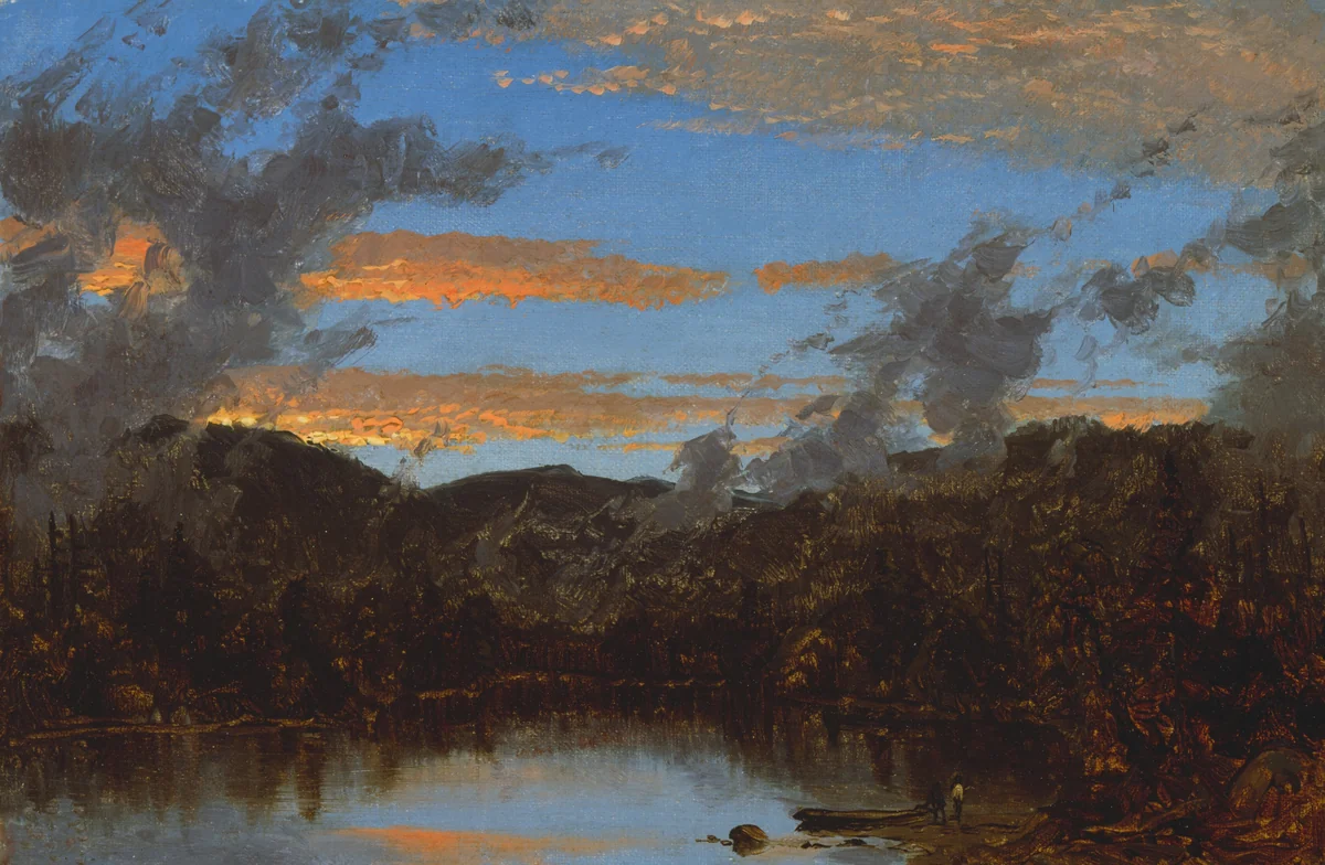 Mist Rising at Sunset in the Catskills by Sanford Robinson Gifford, painting, 1861