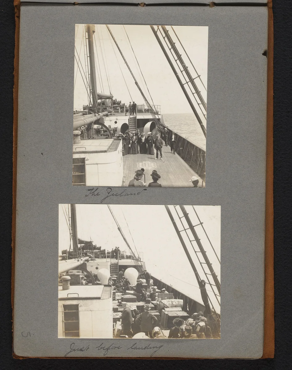 Gezicht op het dek van stoomschip "The Zeeland" by Jan van der Mey, book, 1902