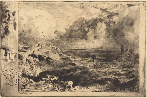 L'Orage (The Storm) by Félix-Hilaire Buhot, print, 1879