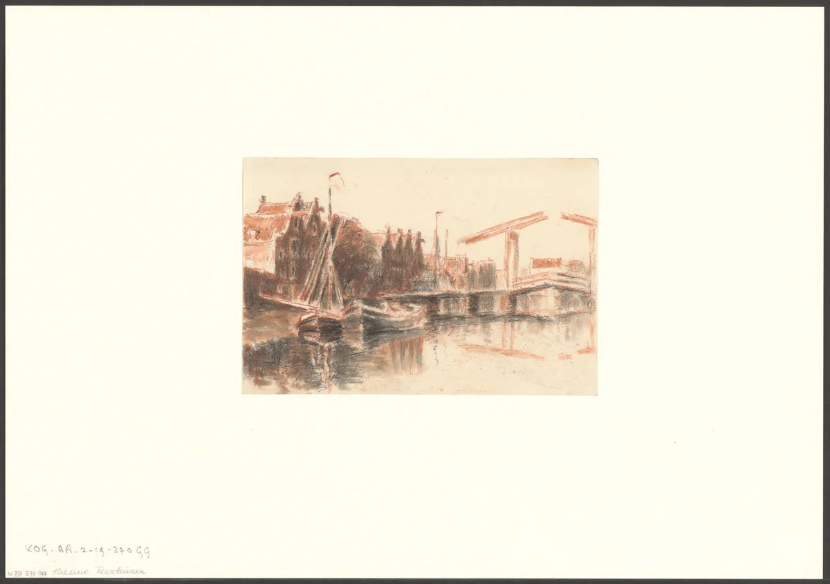 Gezicht op de Prinseneilandsgracht by Anthonie van Teijn, drawing, 1873-1943