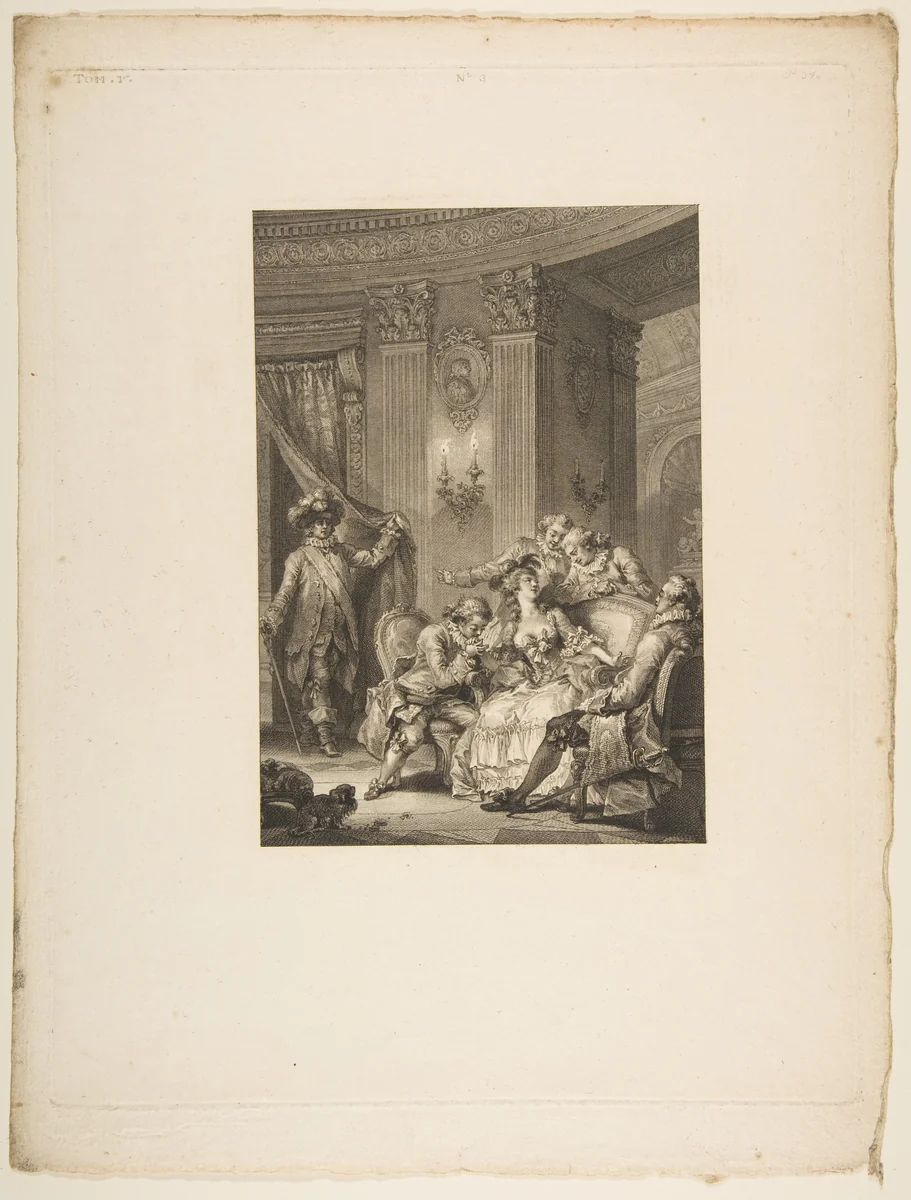 Le Mari Confesseur, from "Contes et nouvelles en vers par Jean de La Fontaine. A Paris, de l'imprimerie de P. Didot, l'an III de la République, 1795" by Jean-Baptiste Tilliard, print, 1790-1800