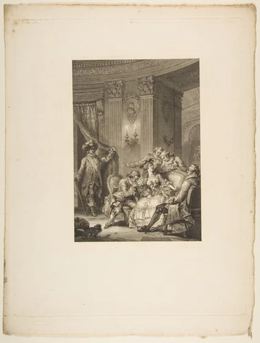 Le Mari Confesseur, from "Contes et nouvelles en vers par Jean de La Fontaine. A Paris, de l'imprimerie de P. Didot, l'an III de la République, 1795" by Jean-Baptiste Tilliard, print, 1790-1800