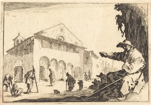 Almshouse by Jacques Callot, print, 1617