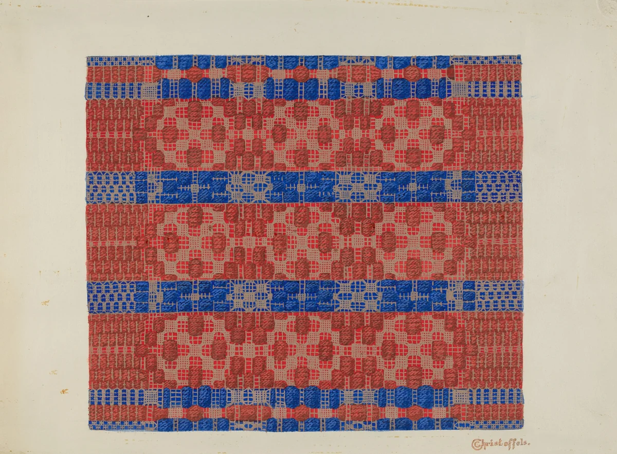 Coverlet (Reverse Side) by Cornelius Christoffels, index of american design, 1935-1942