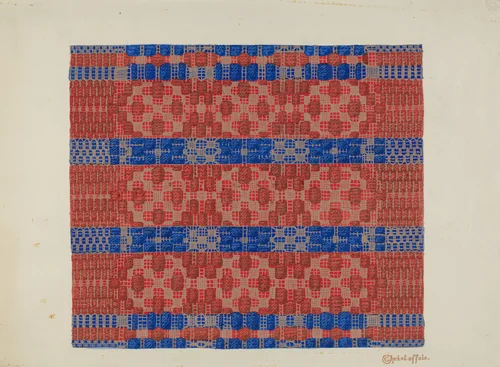 Coverlet (Reverse Side) by Cornelius Christoffels, index of american design, 1935-1942