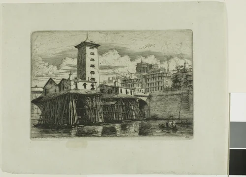 La Pompe Notre-Dame, Paris by Charles Meryon, print, 1852