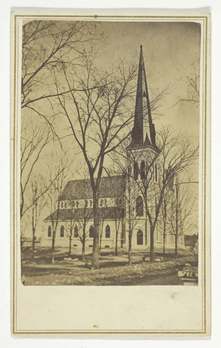 Untitled (church with pointed spire) by Hendee, photograph, 1840-1900