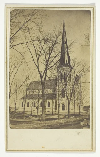 Untitled (church with pointed spire) by Hendee, photograph, 1840-1900