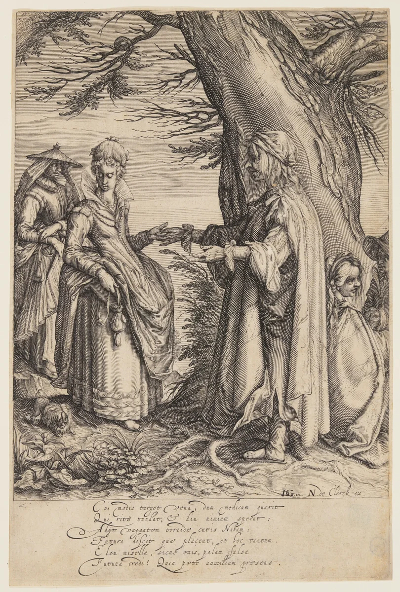 Fortune-Teller by Andries Stock, print, 1603-1613