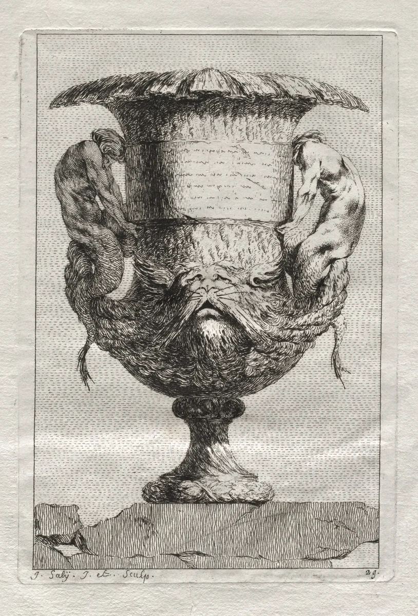 Suite of Vases: Plate 29 by Jacques François Saly, print, 1746