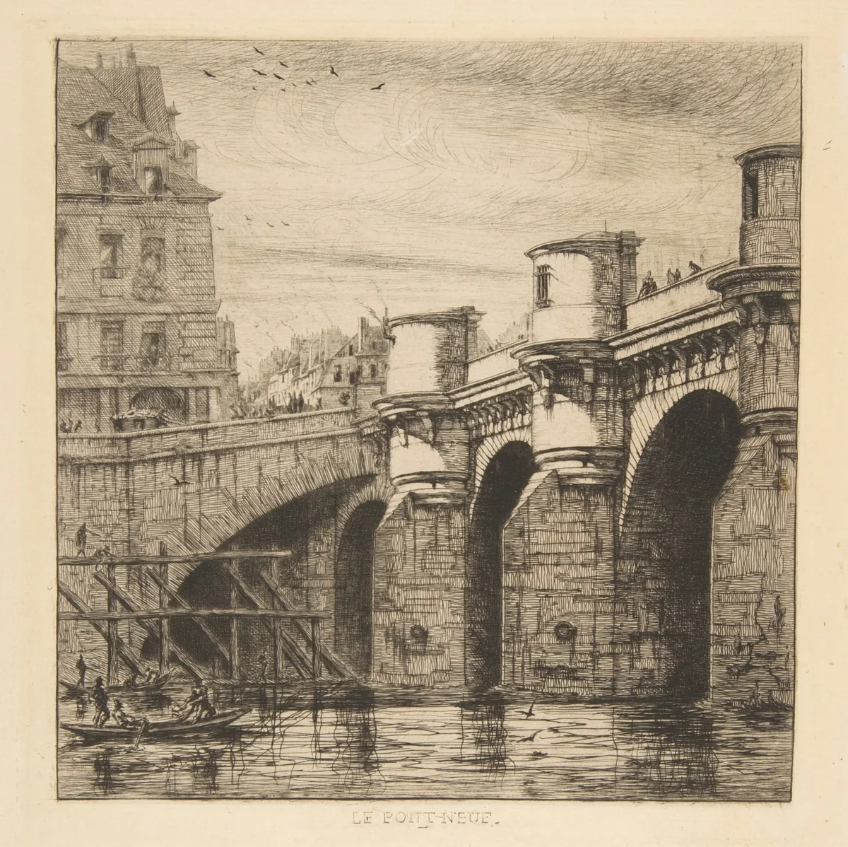 Pont-Neuf, Paris by Charles Meryon, print, 1853