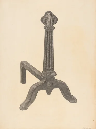 Andiron (one of pair) by Jack Staloff, index of american design, 1938