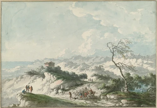 Second View of the Agrigento Countryside by Claude-Louis Châtelet, drawing, 1778