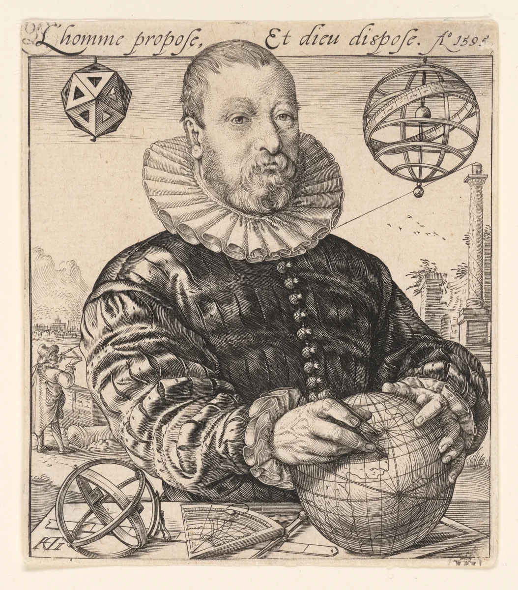 Nicolaus Petri van Deventer by Hendrick Goltzius, print, 1595