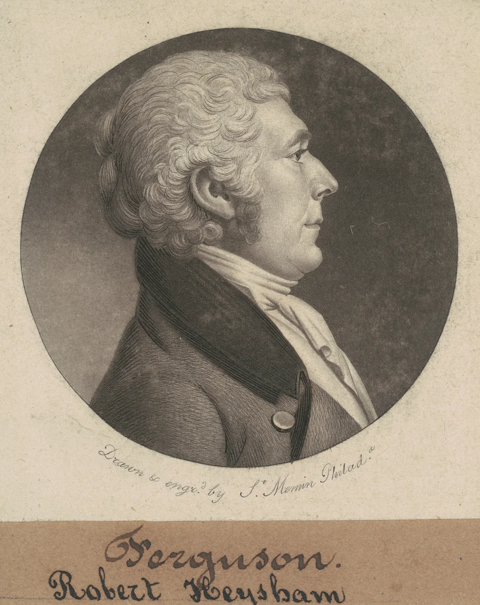 Robert Heysham by Charles B. J. Févret de Saint-Mémin, print, 1802