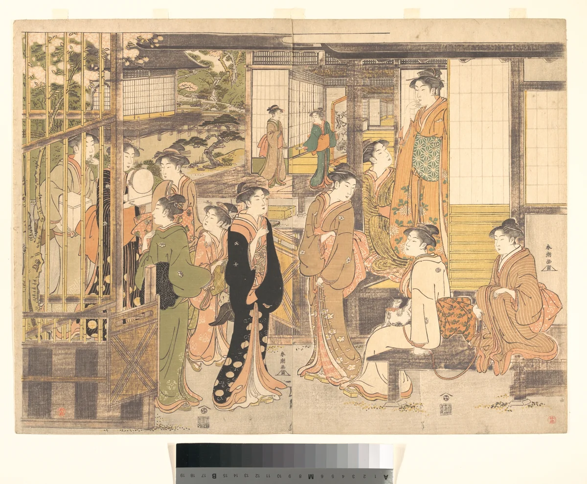 Parody of the Episode of the Third Princess (Modoki Onna San no Miya) by Katsukawa Shunchō (勝川春潮), print, 1780-1795