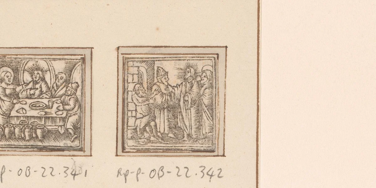 Christus sprekend met Joden by anonymous, print, 1590