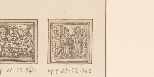 Christus sprekend met Joden by anonymous, print, 1590