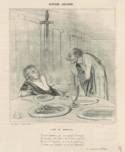 L'épée de Damoclès by Honoré Daumier, print, 1842