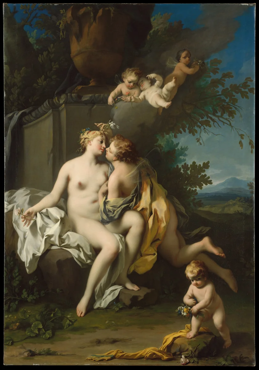 Flora and Zephyr by Jacopo Amigoni, painting, 1730-1739