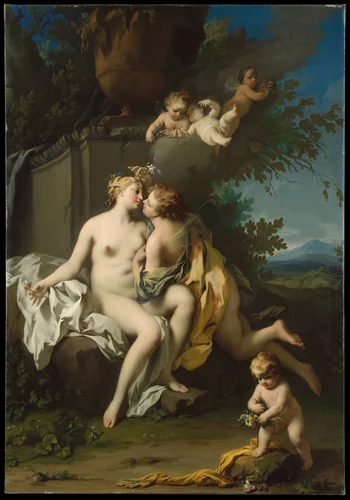 Flora and Zephyr by Jacopo Amigoni, painting, 1730-1739