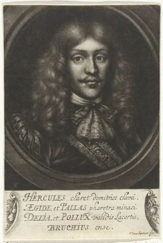 Portret van Johann Georg Bruck by Jan van Somer, print, 1655-1700