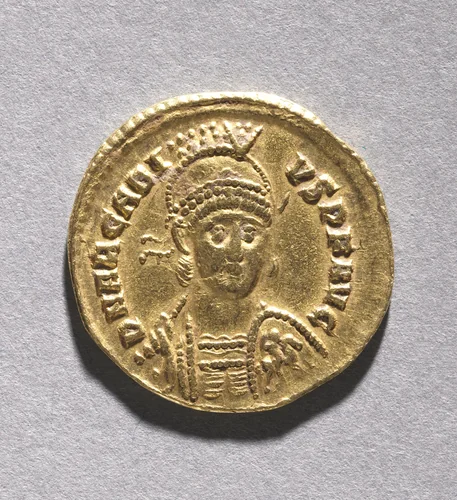 Tremissis of Honorius (obverse) by Unknown, metalwork, 395-423