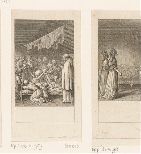 Labre, de nieuwe heilige by Daniel Nikolaus Chodowiecki, print, 1788