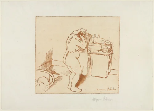 Catherine Nude Combing Her Hair (Catherine nue se coiffant) by Suzanne Valadon, print, 1895