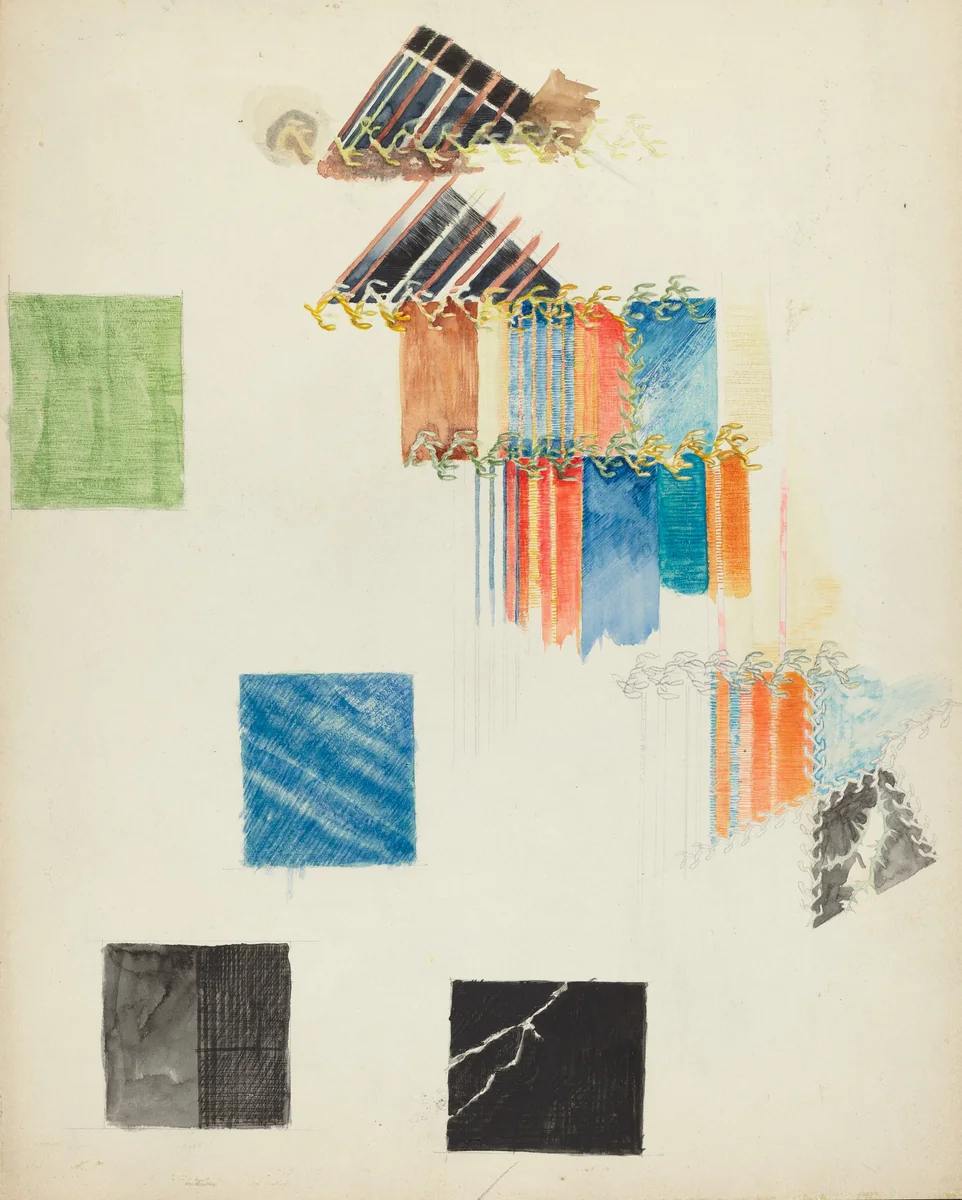 Embroidery: Technique Demonstration by American 20th Century, index of american design, 1935-1942