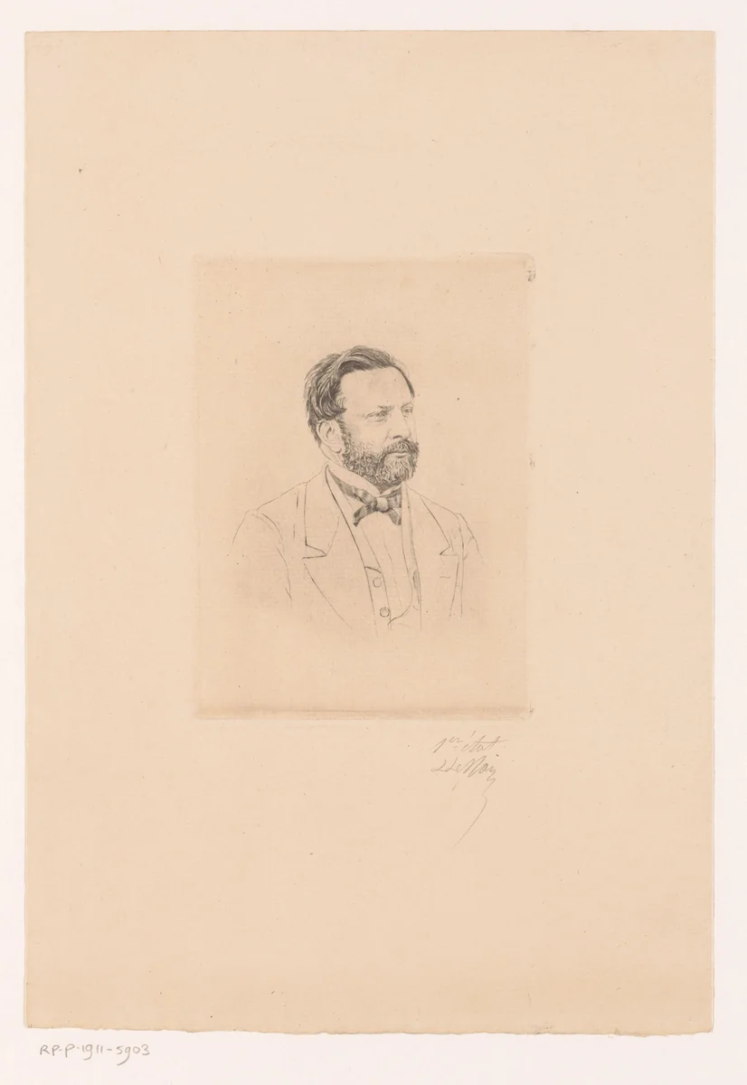 Portret van een onbekende man, mogelijk Chapuis by Louis Le Nain, print, 1861-1911