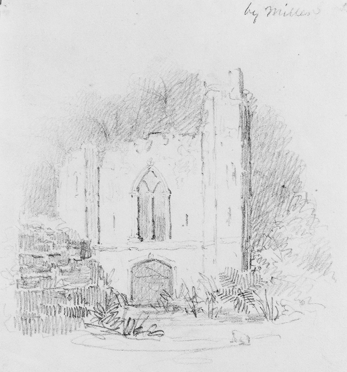 Gothic Ruins by William Rickarby Miller, artwork, 1818-1893