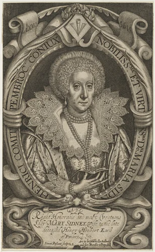 Mary Sidney, Countess of Pembroke by Simon van de Passe, print, 1618