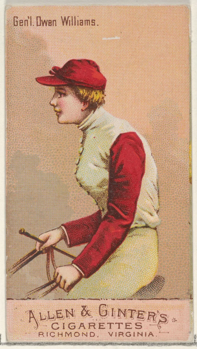 General Owen Williams, from the Racing Colors of the World series (N22b) for Allen & Ginter Cigarettes by Allen & Ginter, print, 1888