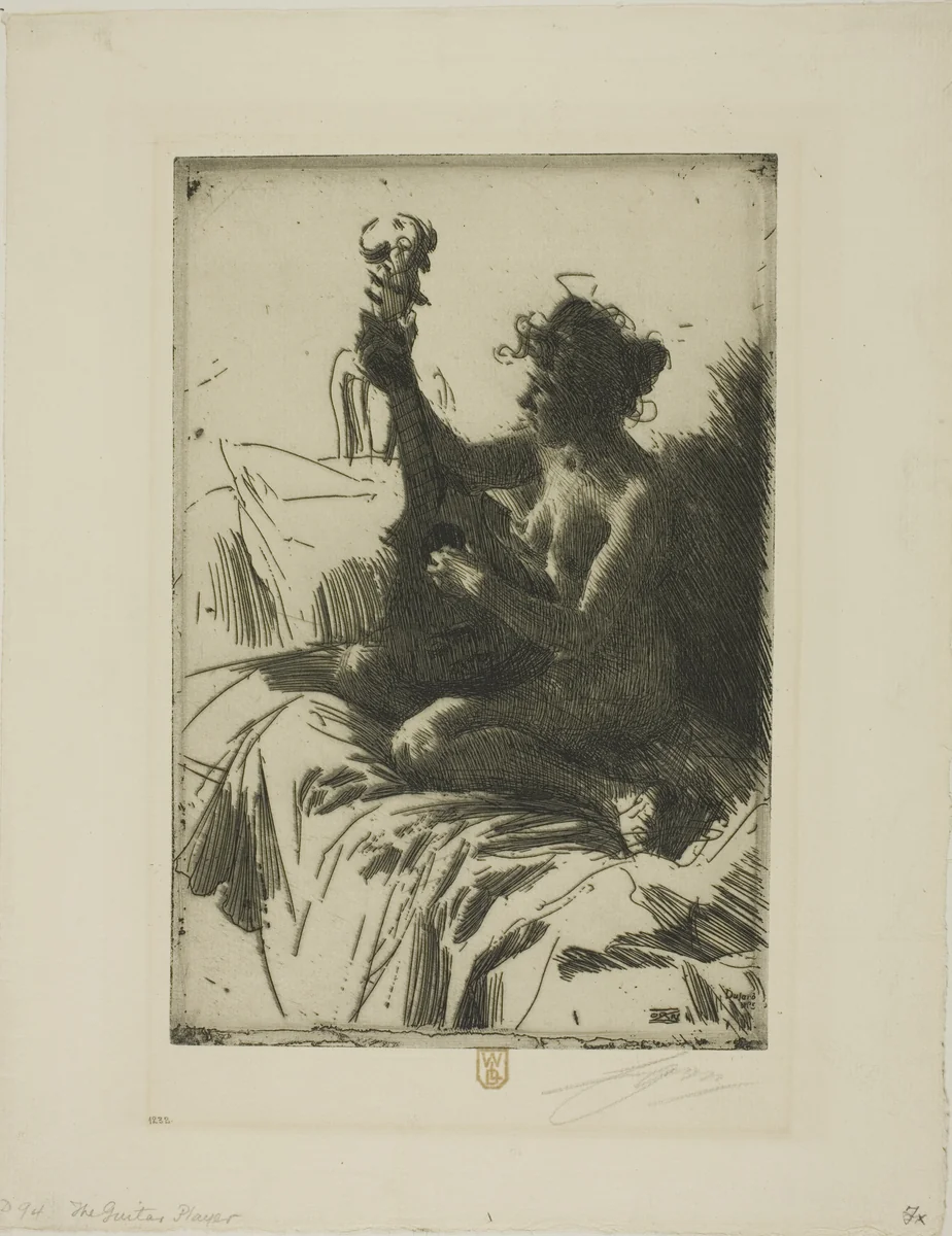 Souvenir or The Guitar by Anders Zorn, print, 1895