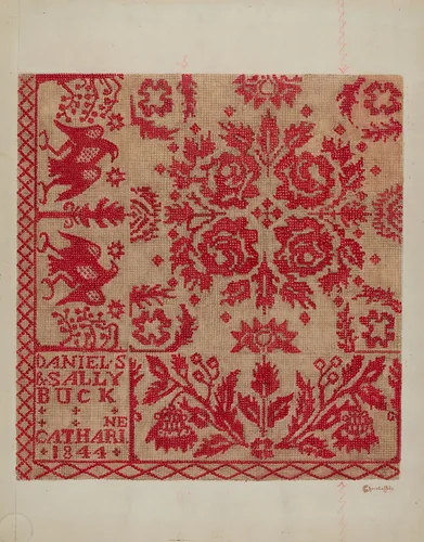 Handwoven Coverlet by Cornelius Christoffels, index of american design, 1937