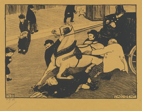 L'Accident (The Accident) by Félix Vallotton, print, 1893