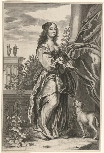 H. Agnes by Theodor Matham, print, 1615-1676