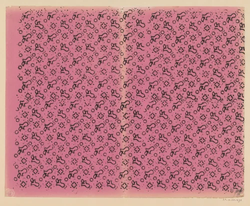 Blad met alternerend strooipatroon van motieven by anonymous, other, 1800-1900